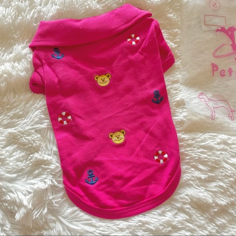 Pink Polo Dog Shirt Size Small